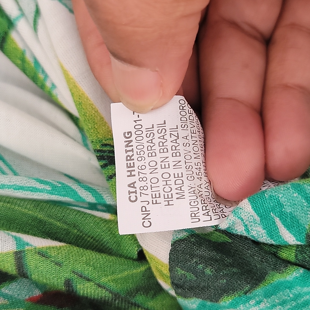 Viscose Made in Brazil green Tropical print dress size Medium - Picture 6 of 11